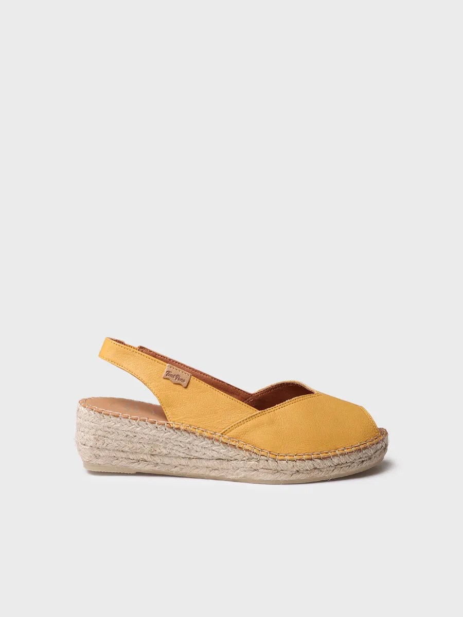 Wedge espadrilles in leather - BERNIA-P