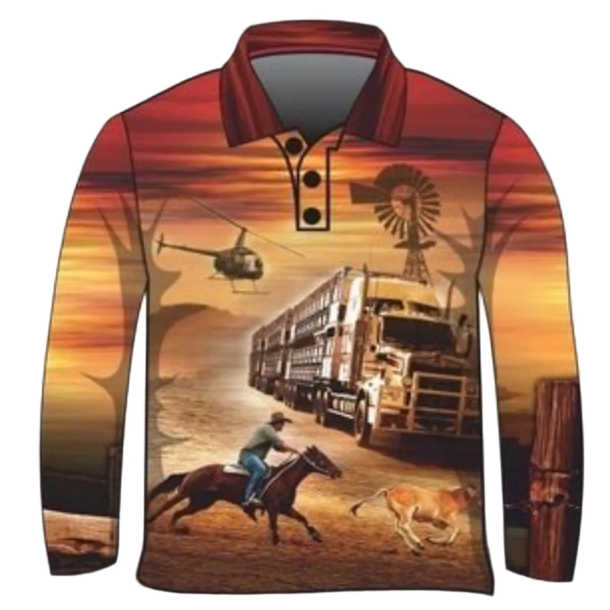 Western | Sun Up to Sun Down Fishing Shirt ★Pre-Order★