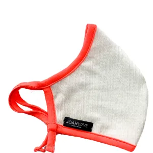 White Cotton Gauze | Coral Neon
