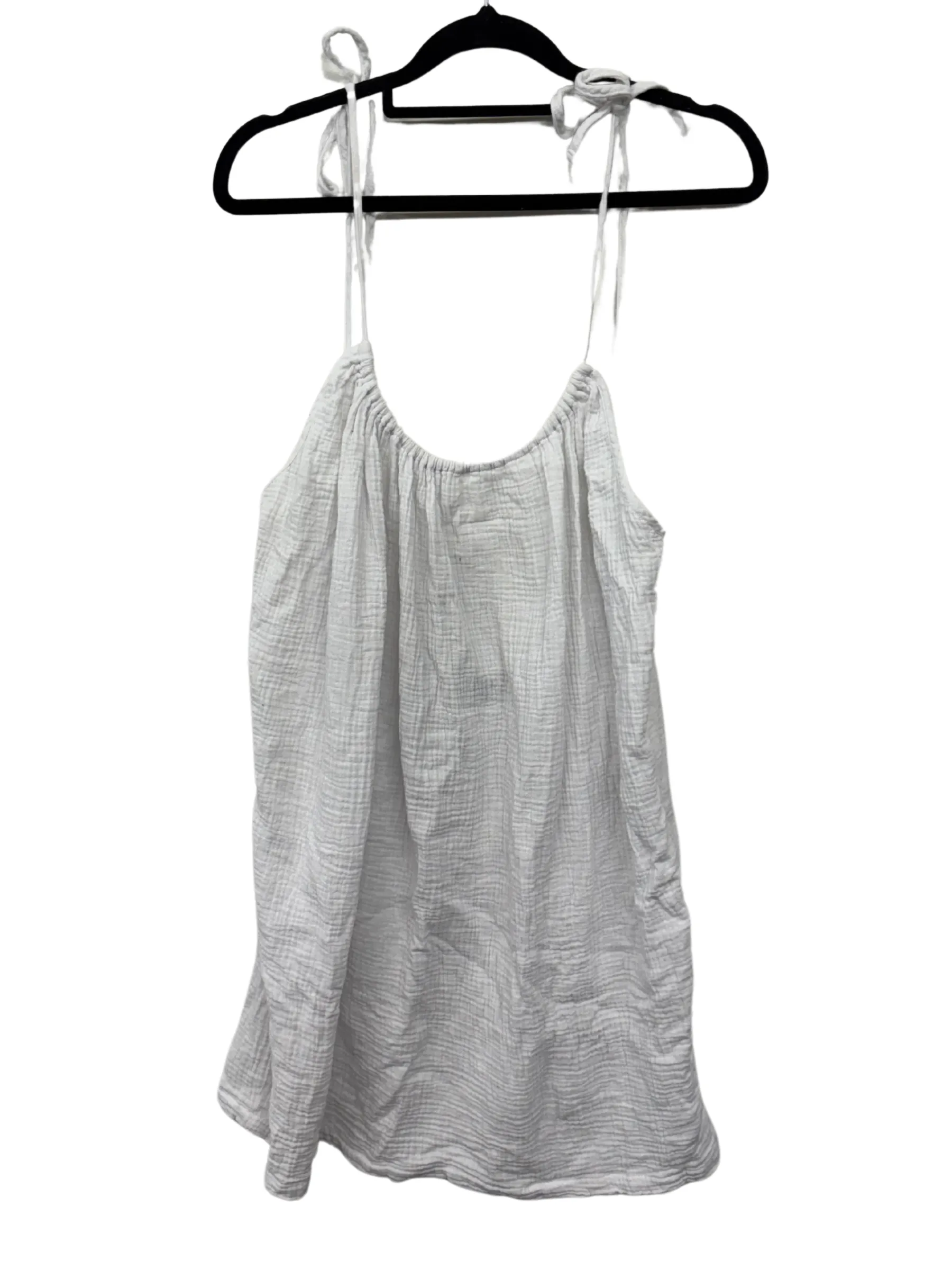 White Thin Strap Short Dress with Adjustable Straps