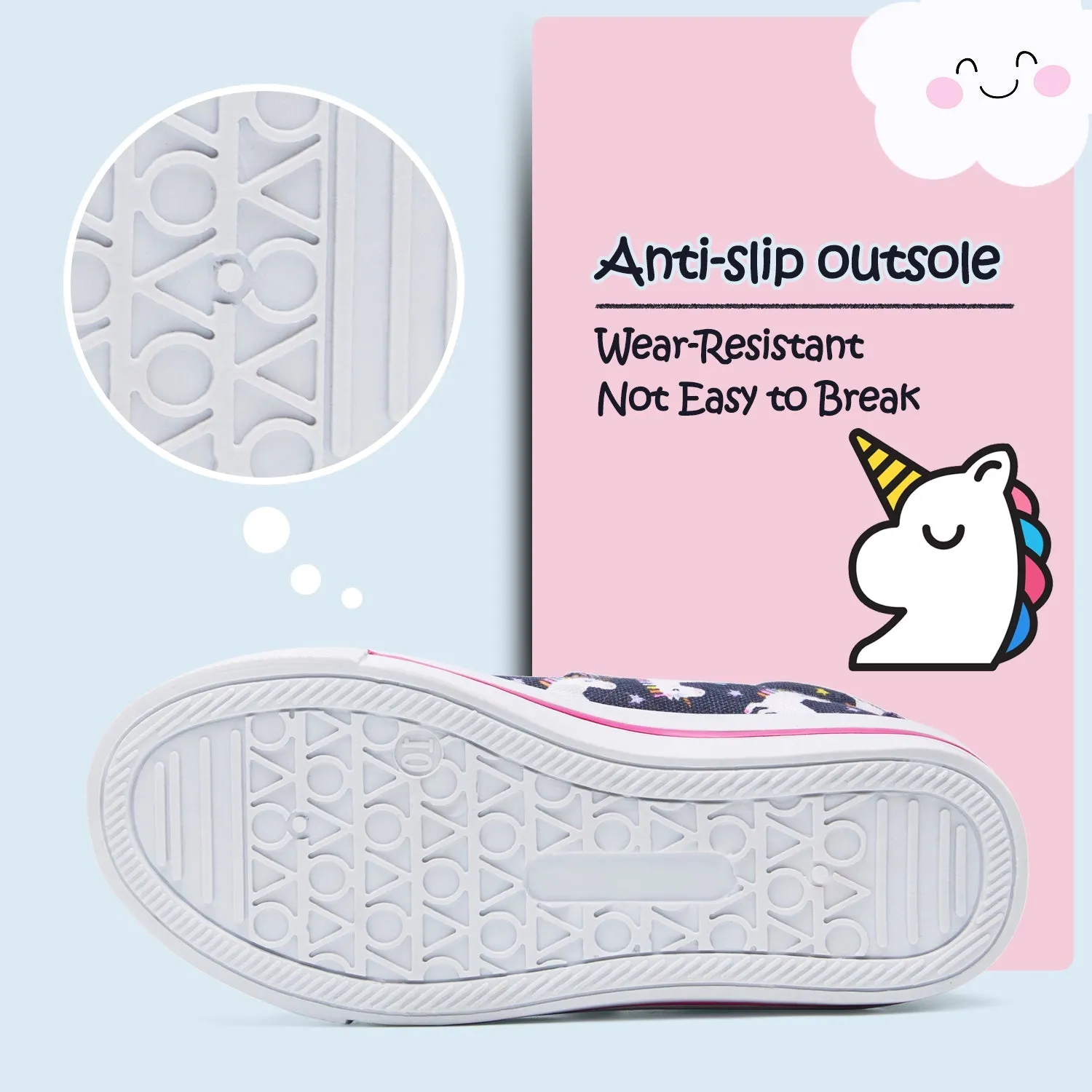 White Unicorn Double Velcro Dark Blue Sneakers