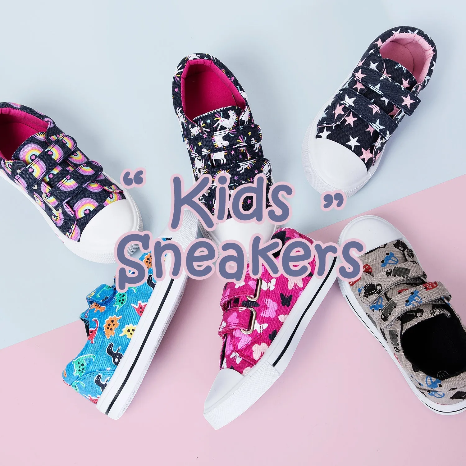 White Unicorn Double Velcro Dark Blue Sneakers