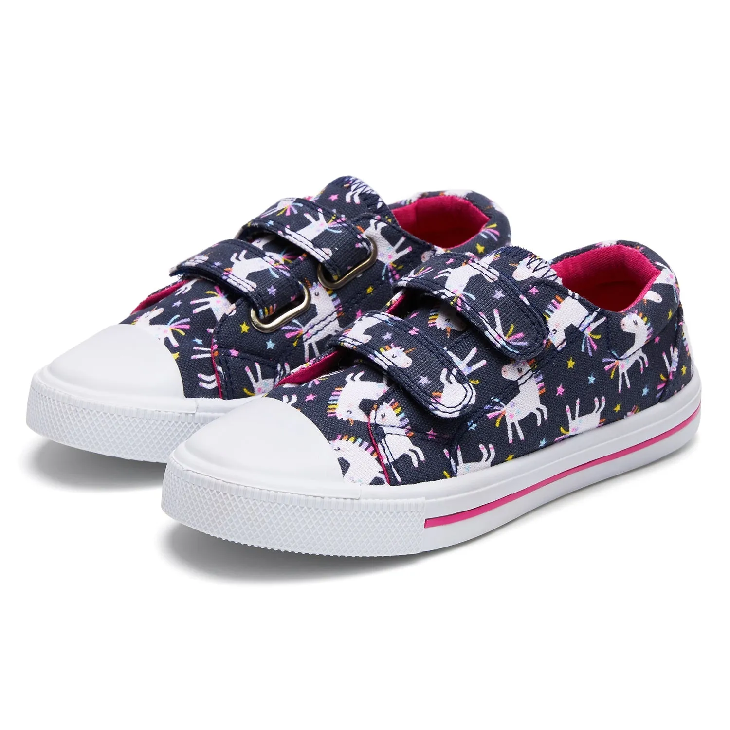 White Unicorn Double Velcro Dark Blue Sneakers