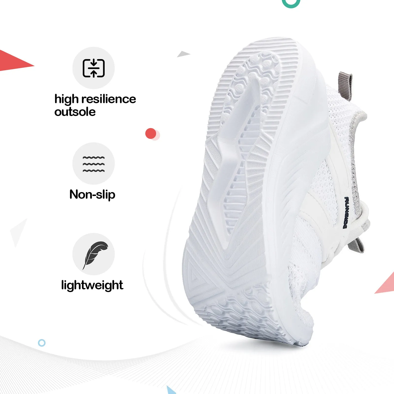 White/Pink/Black Lightweight Breathable Tennis Sneakers