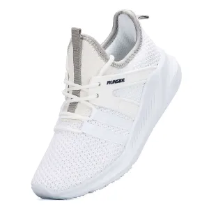 White/Pink/Black Lightweight Breathable Tennis Sneakers