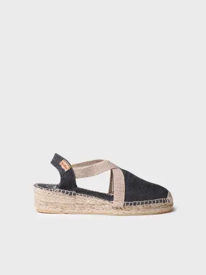 Women's flat vegan espadrilles in cotton fabric - VERDI-V