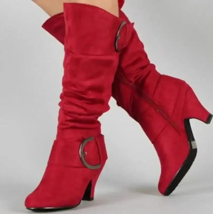 Women's large size boots casual calf boots Fashionable Women Booties