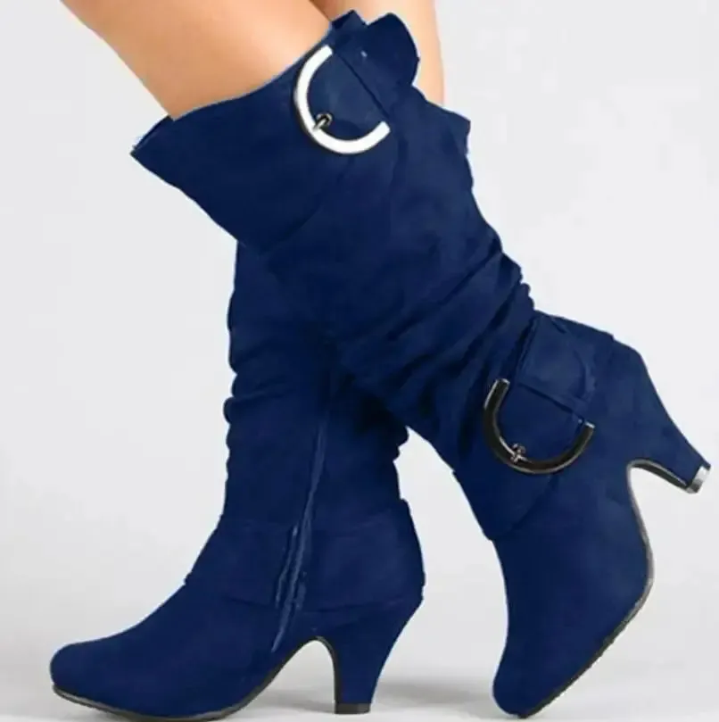 Women's large size boots casual calf boots Fashionable Women Booties