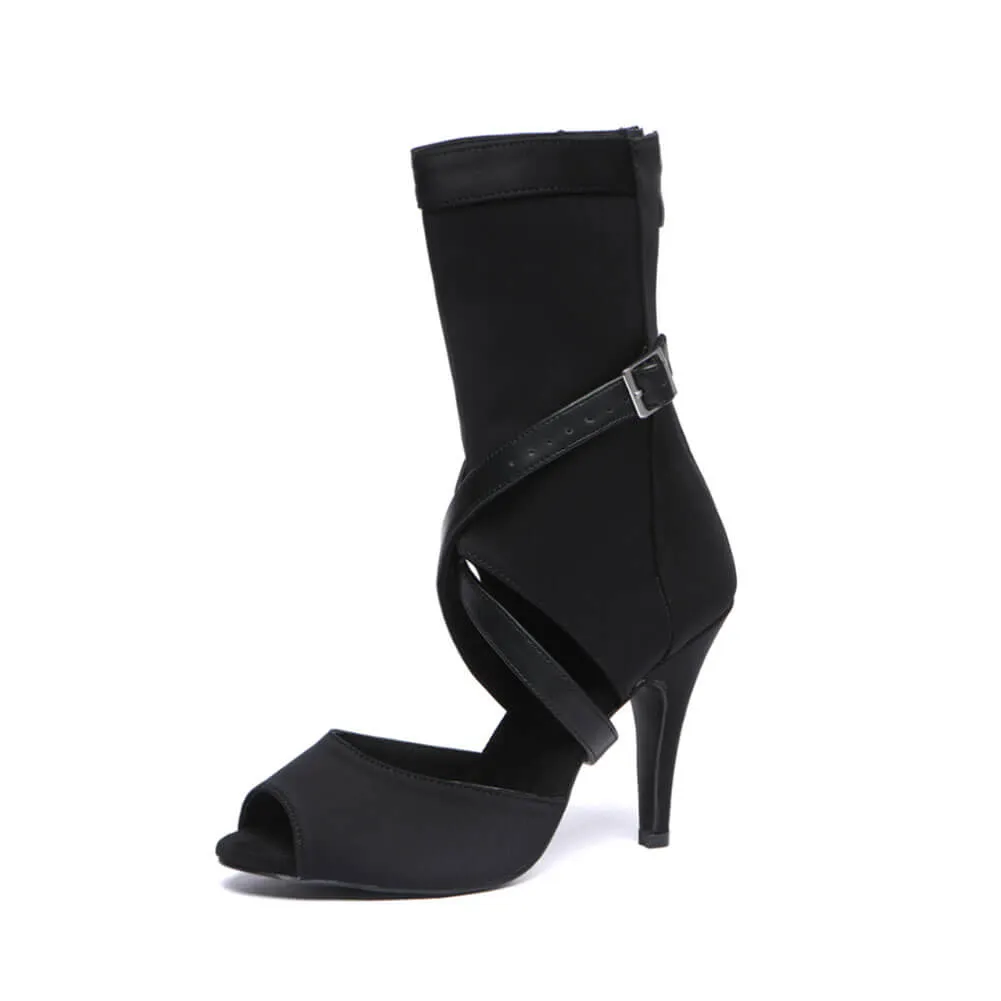 Women's Peep Toe High Heel Ankle Boots