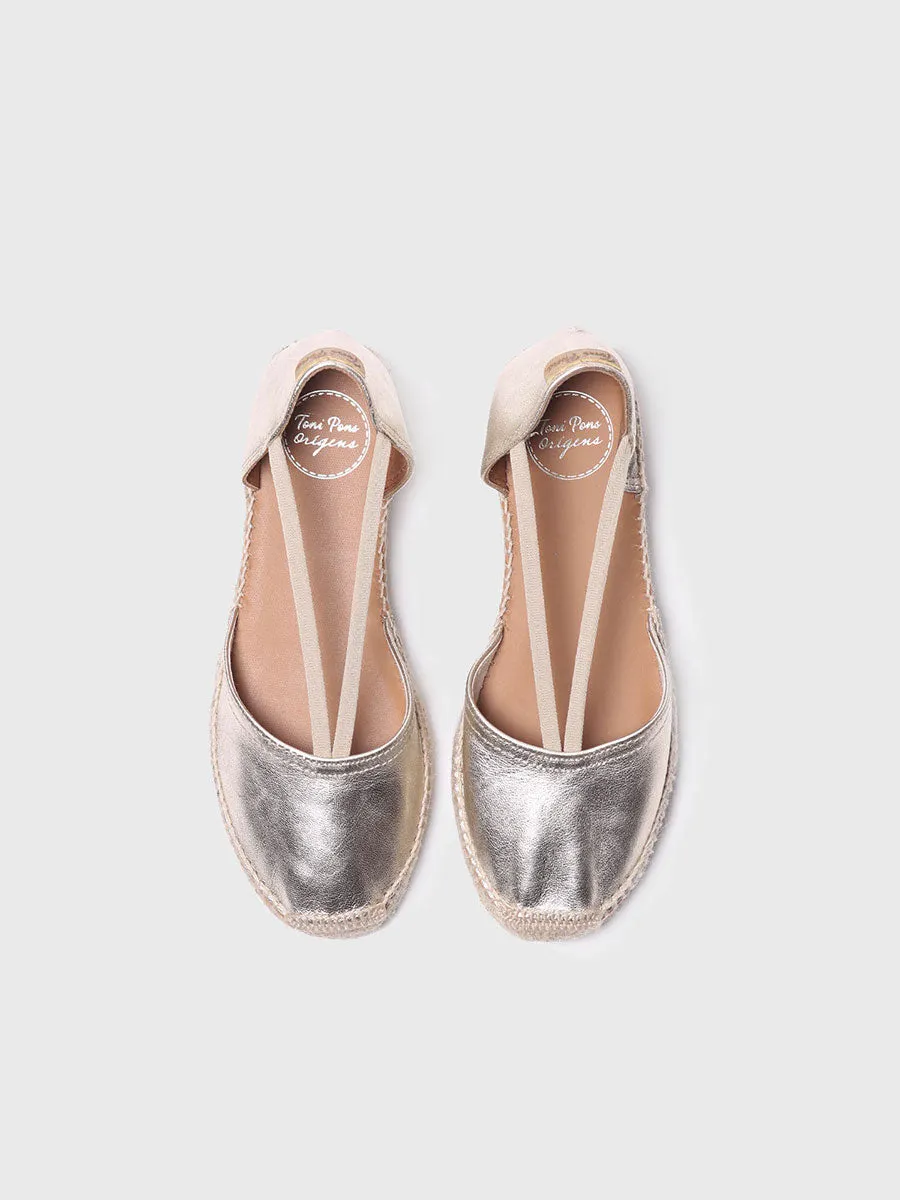 Women's suede espadrilles with straps - ERLA-P