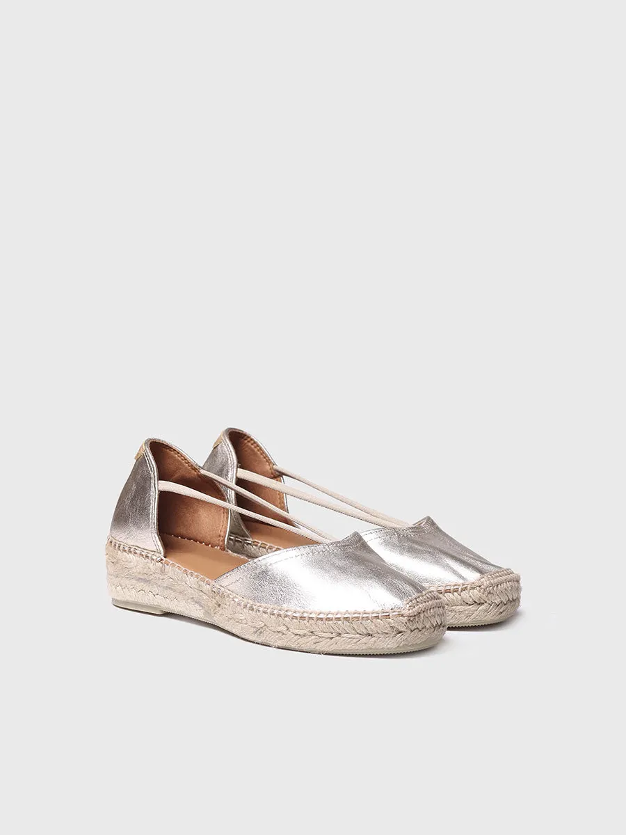 Women's suede espadrilles with straps - ERLA-P