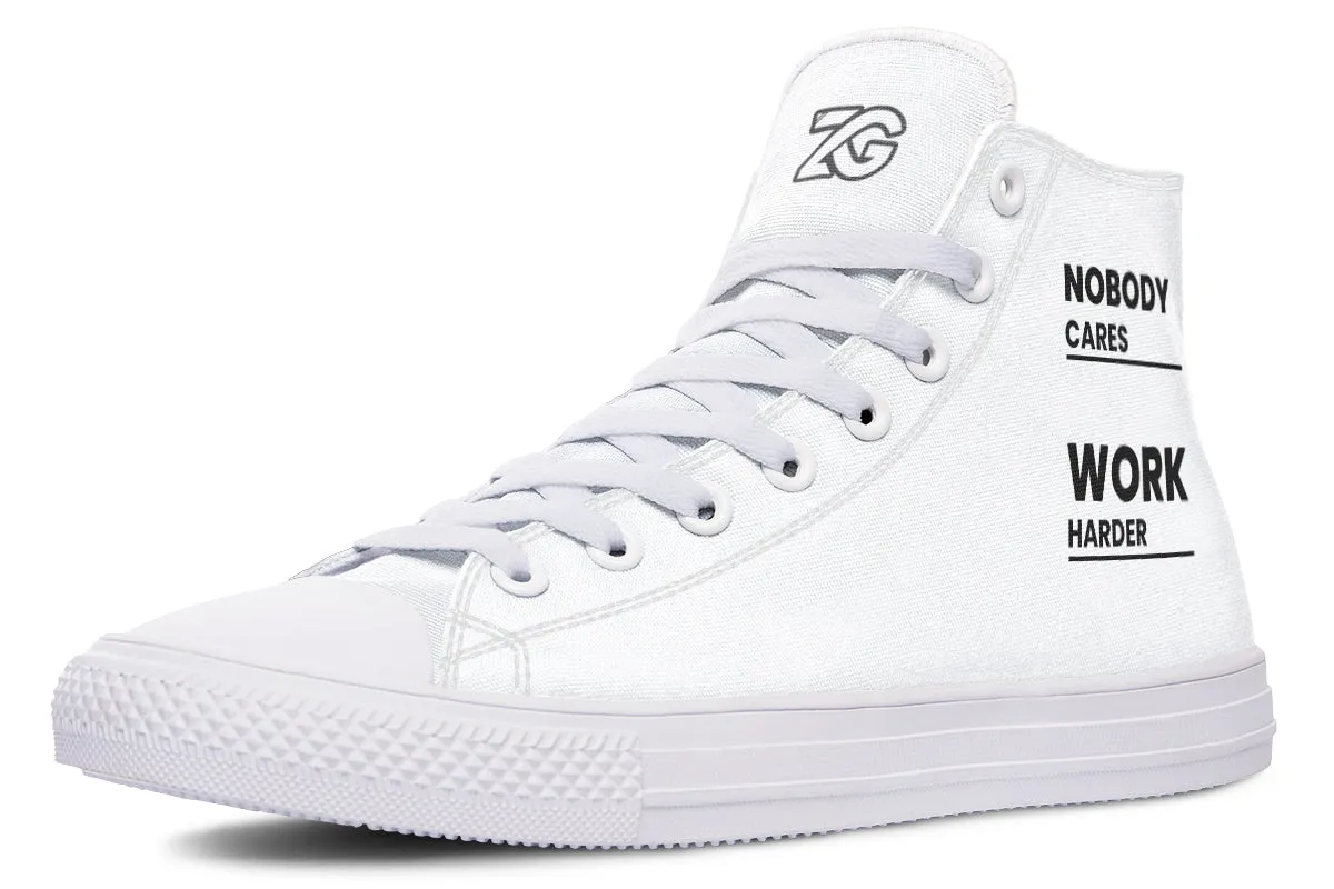 Work Harder White - High Tops