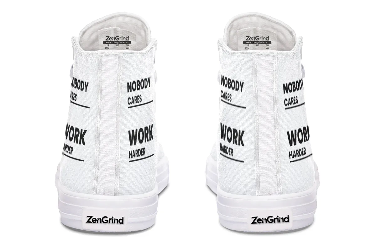 Work Harder White - High Tops