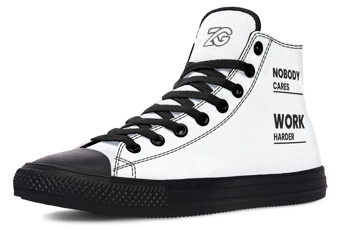Work Harder White - High Tops