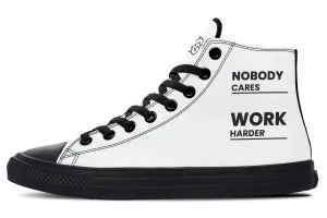 Work Harder White - High Tops