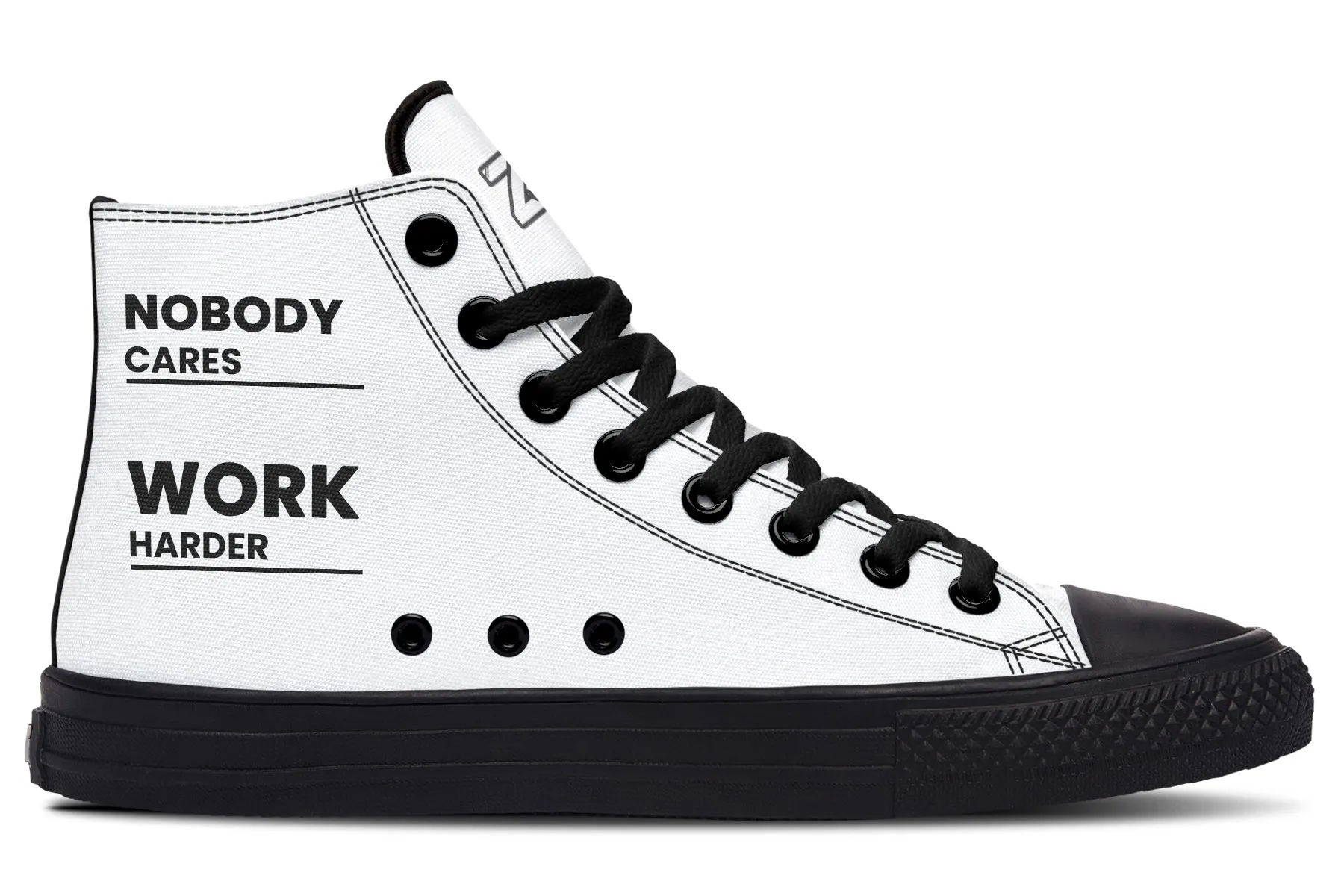 Work Harder White - High Tops