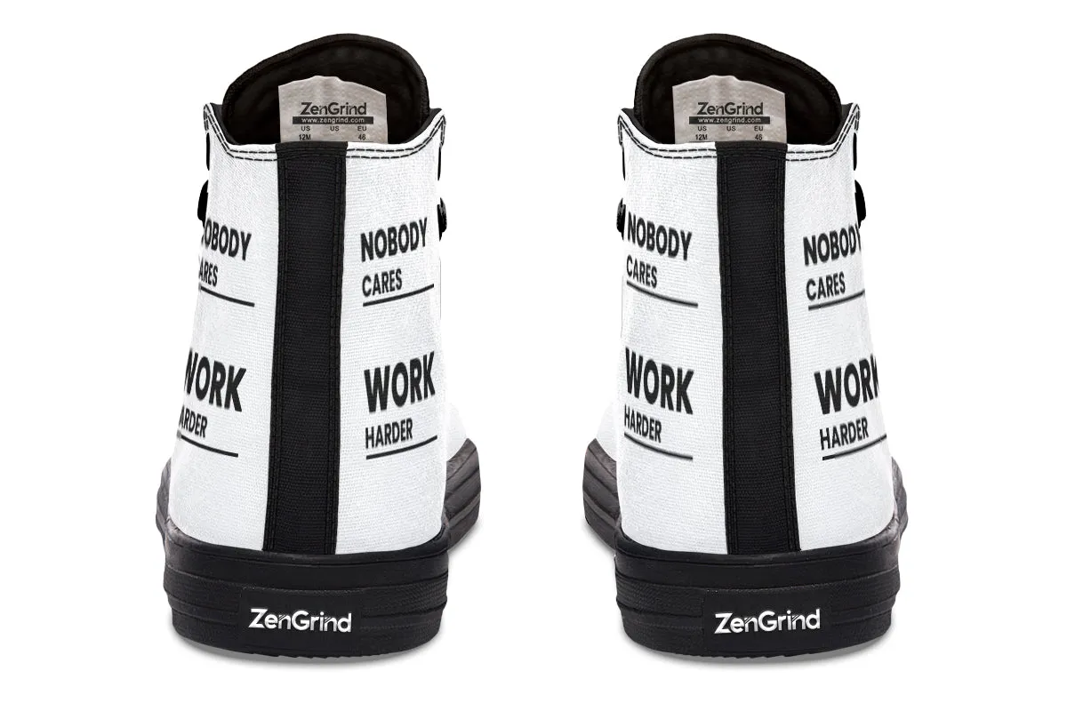 Work Harder White - High Tops