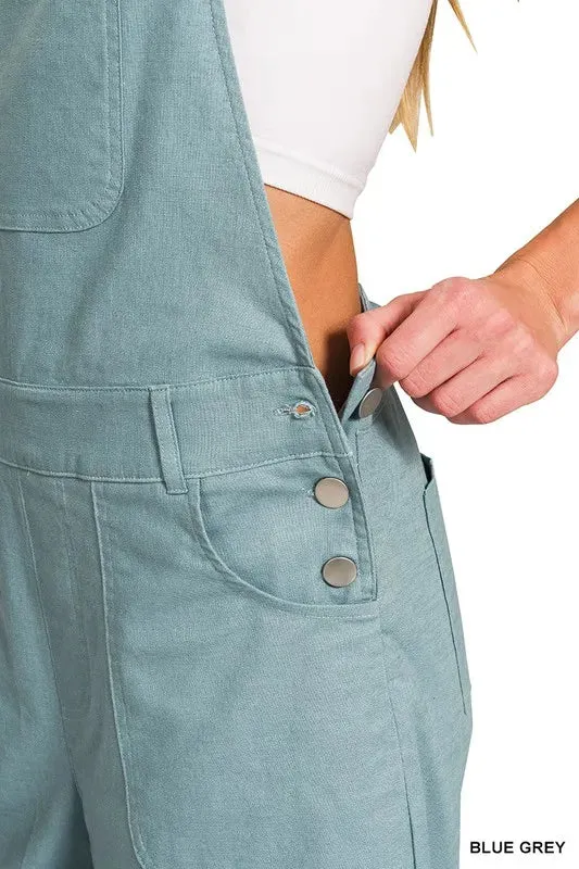 Woven Spaghetti Strap Overalls