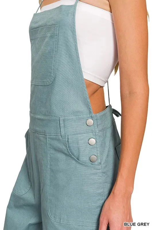 Woven Spaghetti Strap Overalls