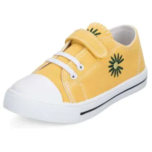 Yellow Daisy Single Hook and Loop Canvas Sneakers