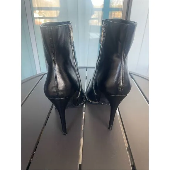 Zara Pointed Toe Rhinestone Embellished Stiletto Booties Black EU 40 ( 9)