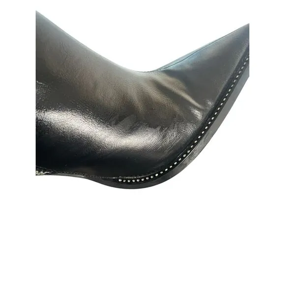 Zara Pointed Toe Rhinestone Embellished Stiletto Booties Black EU 40 ( 9)
